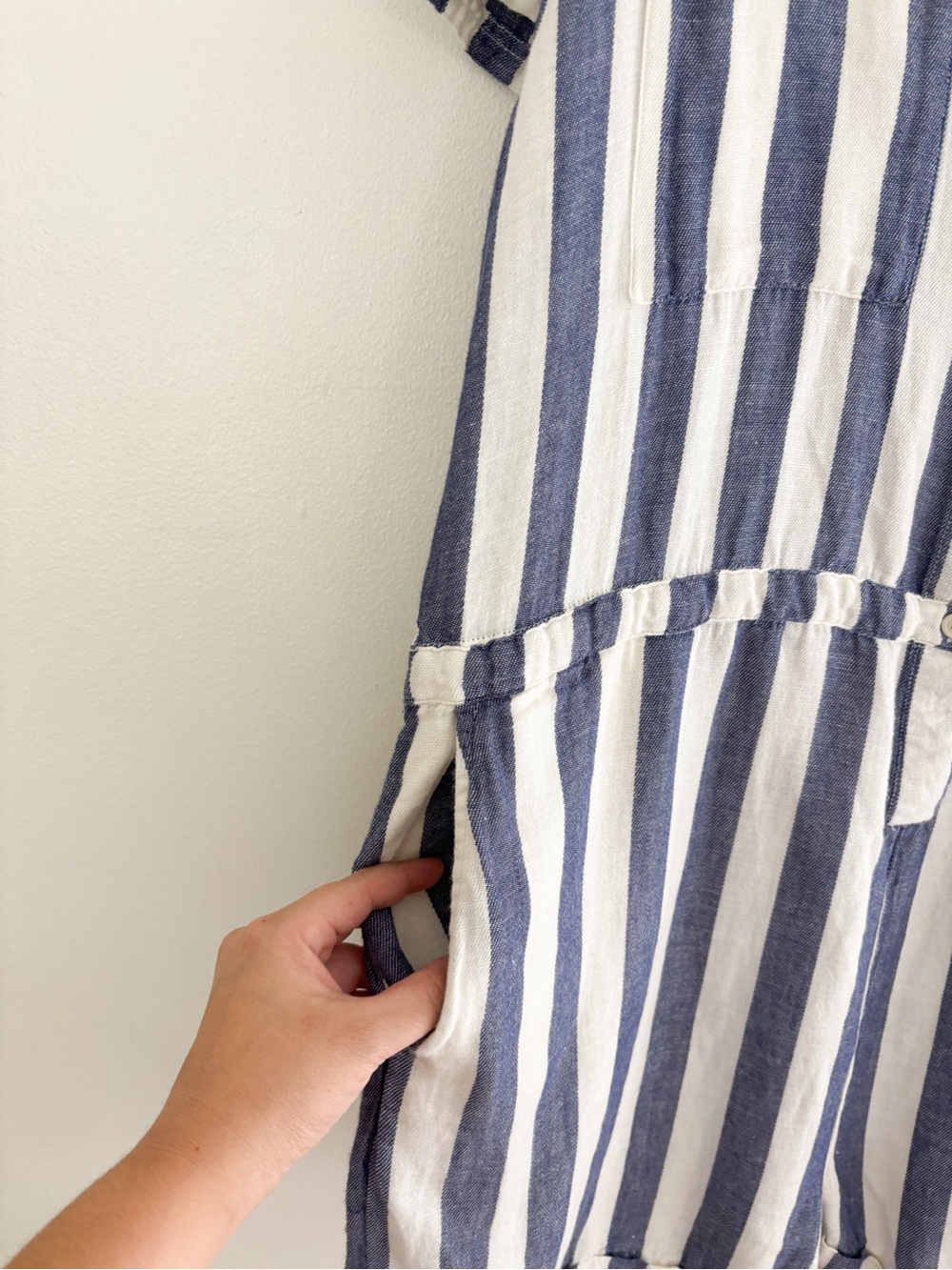 Pact Blue Striped Harbour Romper - Picture 6 of 9